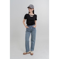 Elastic Waistband Jeans