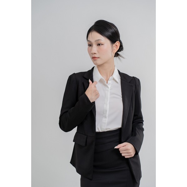  Notched Collar Pocket Blazer