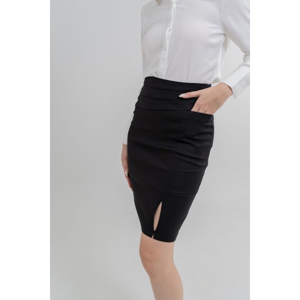 Slit Hem Pencil Skirt