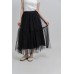 Tiered Tulle Midi Skirt