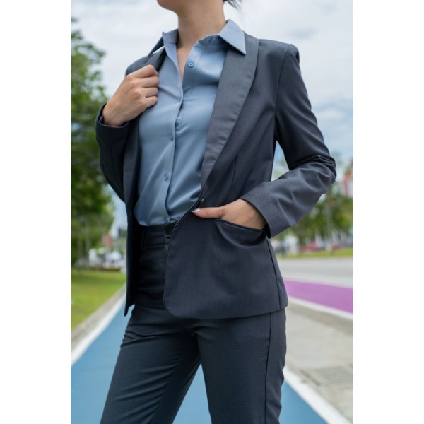 Single Breasted One Button Shawl Lapel