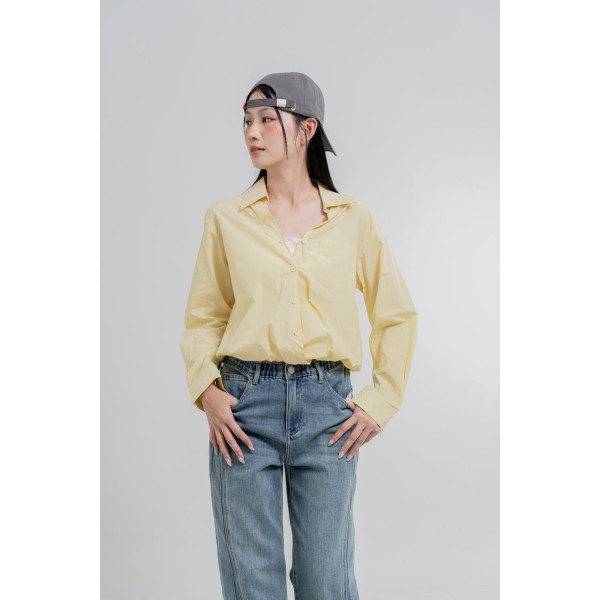 Casual Collared Button-Up Top