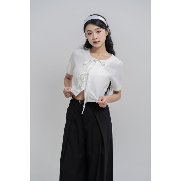 Tie Front Cropped Top