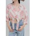 Floral Tie Front Blouse
