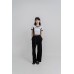 Ruffle Waist Wide Leg Pants