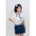 Preppy Cropped Uniform Shirt