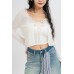 Lace Collar Crop Top