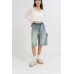 Denim Cropped Wide Leg Pants