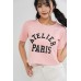 Embroidered Text Crop Top