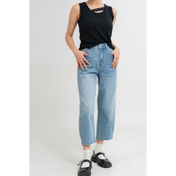 Barrel Leg Denim Pants
