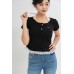 Lace Tie Short Sleeves Top
