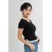 Lace Tie Short Sleeves Top