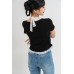 Lace Tie Short Sleeves Top