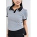 Puff Sleeves Collar Top