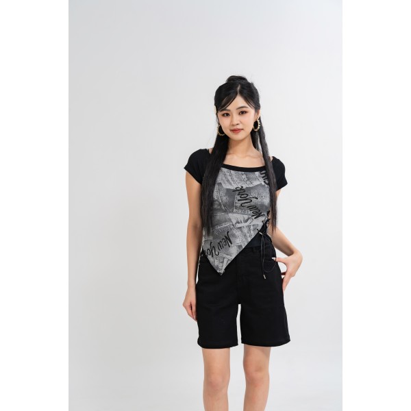 Denim Illusion Corset Tee