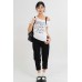 Asymmetrical Word Printted Top