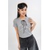 Lace Up Short Sleeves Top