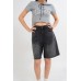 Dark Grey Denim Bermuda Shorts
