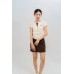 Zipper Front Casual Short Sleeve Top