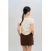 Zipper Front Casual Short Sleeve Top