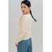 Round neck knitted long sleeve cardigan
