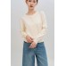 Round neck knitted long sleeve cardigan