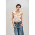 Round neck knitted long sleeve cardigan