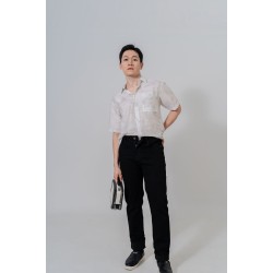 Oversized Short Sleeve Crinkle Shirt