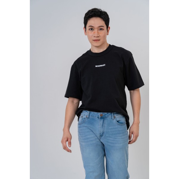 Oversized Embroidered Slogan Tee