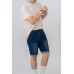 Scratch Effect Denim Shorts