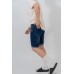 Scratch Effect Denim Shorts