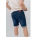 Scratch Effect Denim Shorts