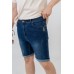 Scratch Effect Denim Shorts
