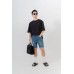 Scratch Effect Denim Shorts