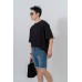 Scratch Effect Denim Shorts