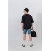 Scratch Effect Denim Shorts