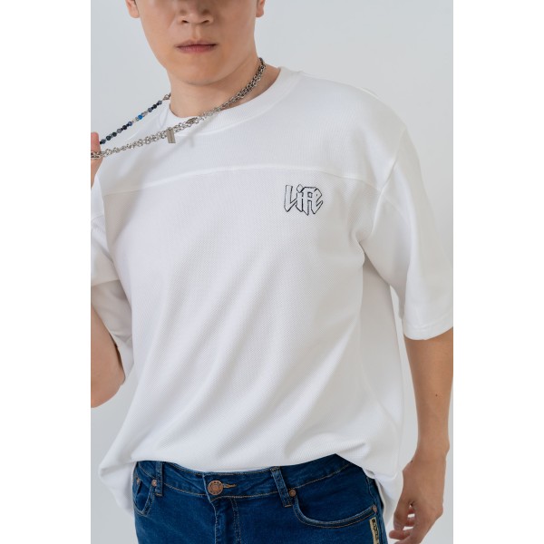 Oversized Embroidered Slogan Tee