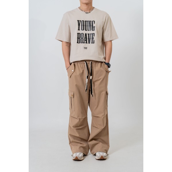 Contrast Dual Drawstring Cargo Pants