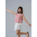 Sleeveless top with pearl neckline