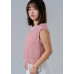 Sleeveless top with pearl neckline