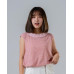 Sleeveless top with pearl neckline