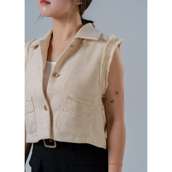Small fragrance sleeveless jacket