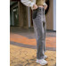 Straight-leg wide-leg denim trousers