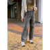 Straight-leg wide-leg denim trousers