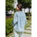 Double-pocket button-up denim jacket top