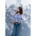 Straight-leg denim trousers