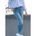 Straight-leg denim trousers