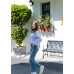 Straight-leg denim trousers