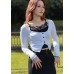 Lace crop button up long sleeves top