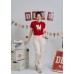 Back ribbon drawstring with cat printed top